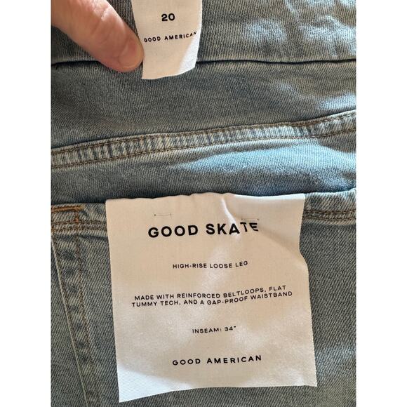 Good American - Good Skate High-Rise Wide-Leg Jeans, Plus Size 20 / 34” inseam - Picture 4 of 12